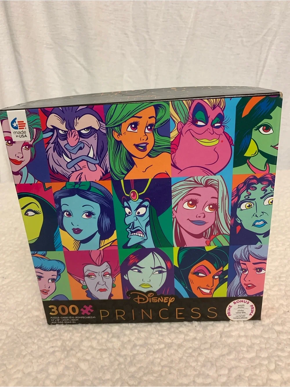 Disney Neon Pop-Art Princess & Villain Portrait Puzzle NEW 300 pieces W/Poster